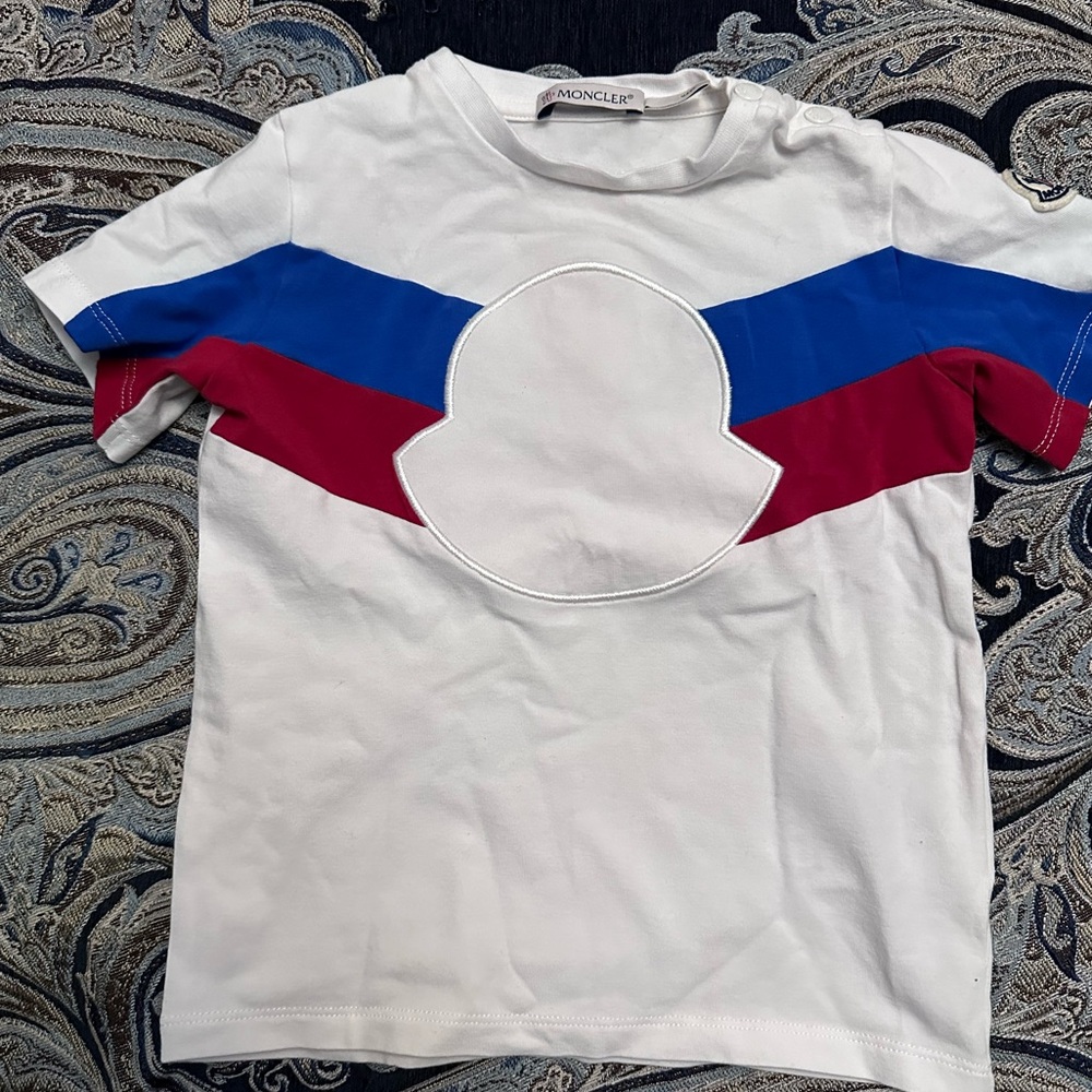 Moncler stripe-print logo-silhouette T-shirt